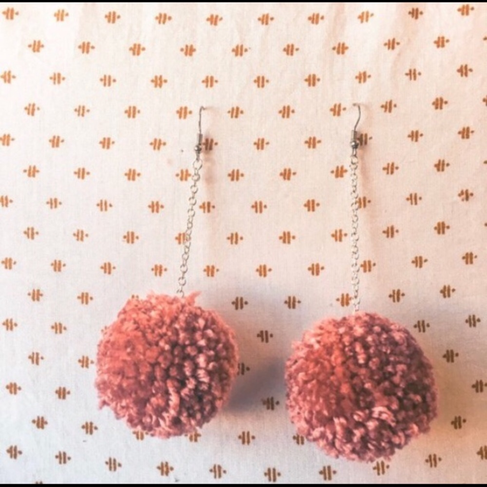 Magenta Pom-Pom Earrings